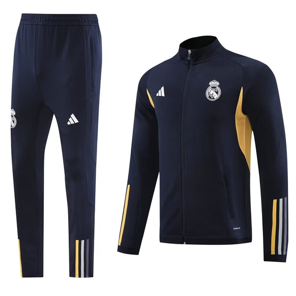 Conjunto Real Madrid Zíper Longo Azul Marinho