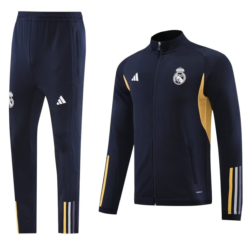 Conjunto Real Madrid Zíper Longo Azul Marinho
