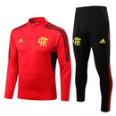 Conjunto Zíper Curto Flamengo Treino Vermelho e Preto