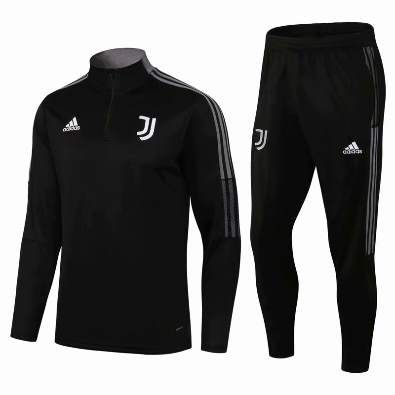 Conjunto Juventus Ziper Curto All Black
