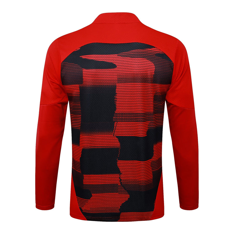 Conjunto AC Milan Zíper Curto Treino Vermelho