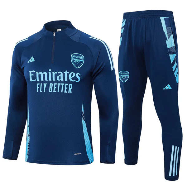 Conjunto Arsenal Zíper Curto Treino Azul Escuro
