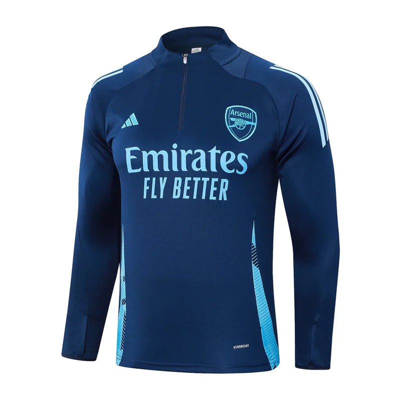 Conjunto Arsenal Zíper Curto Treino Azul Escuro