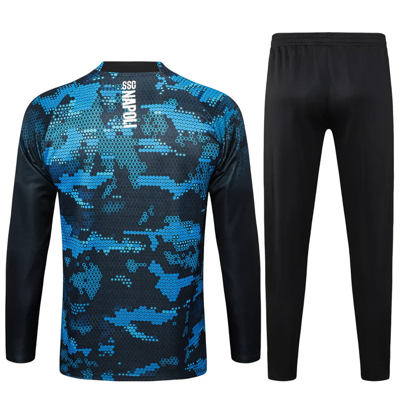 Conjunto Napoli Zíper Curto Treino Preto 2024/25