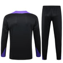 Conjunto Paris Saint Germain Zíper Curto Treino Preto e Roxo 2024/25