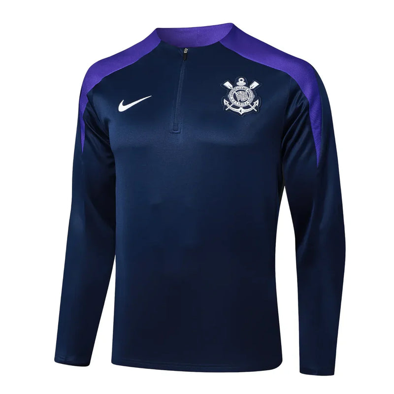 Conjunto Corinthians Zíper Curto Treino Roxo 2024/25