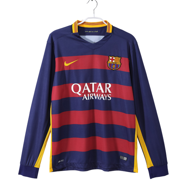Camisa Retrô Barcelona Manga Longa 2015/16 Home