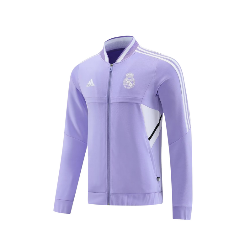 Conjunto Real Madrid Zíper Curto Lilás e Preto