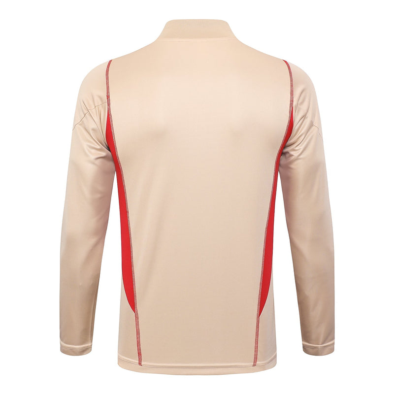 Conjunto São Paulo Zíper Curto Bege