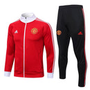 Conjunto Manchester United Zíper Longo Vermelho e Branco